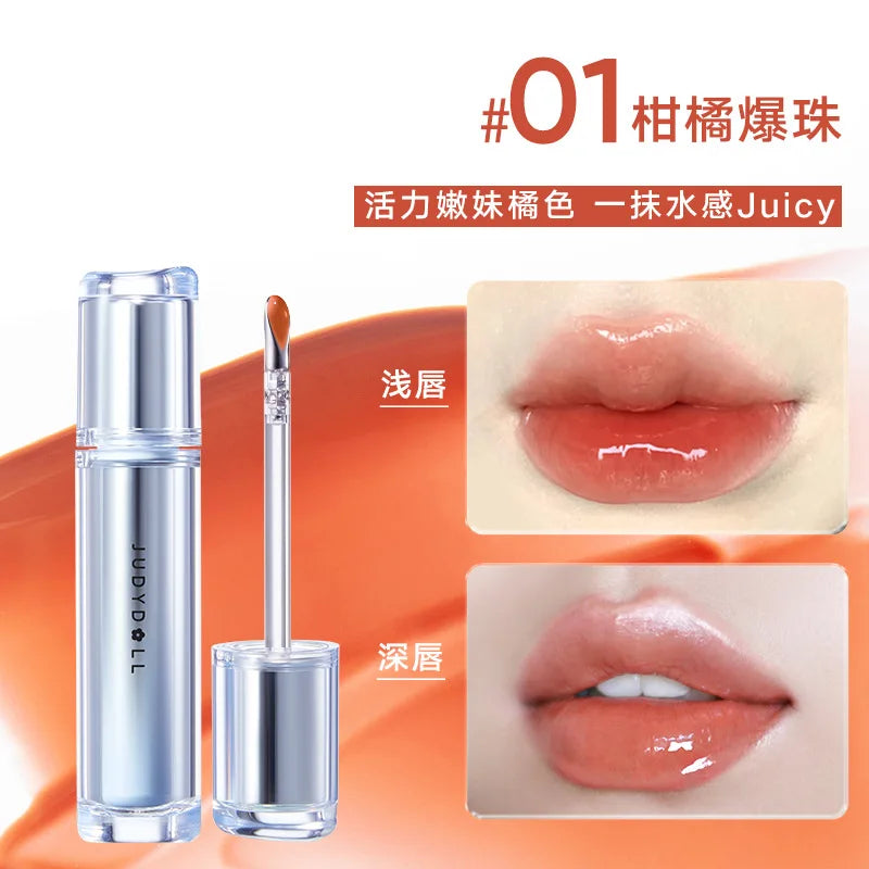 Judydoll Ice Iron Lip Glaze Shine Non-Stick Watery Lip Gloss - Lylamor.com