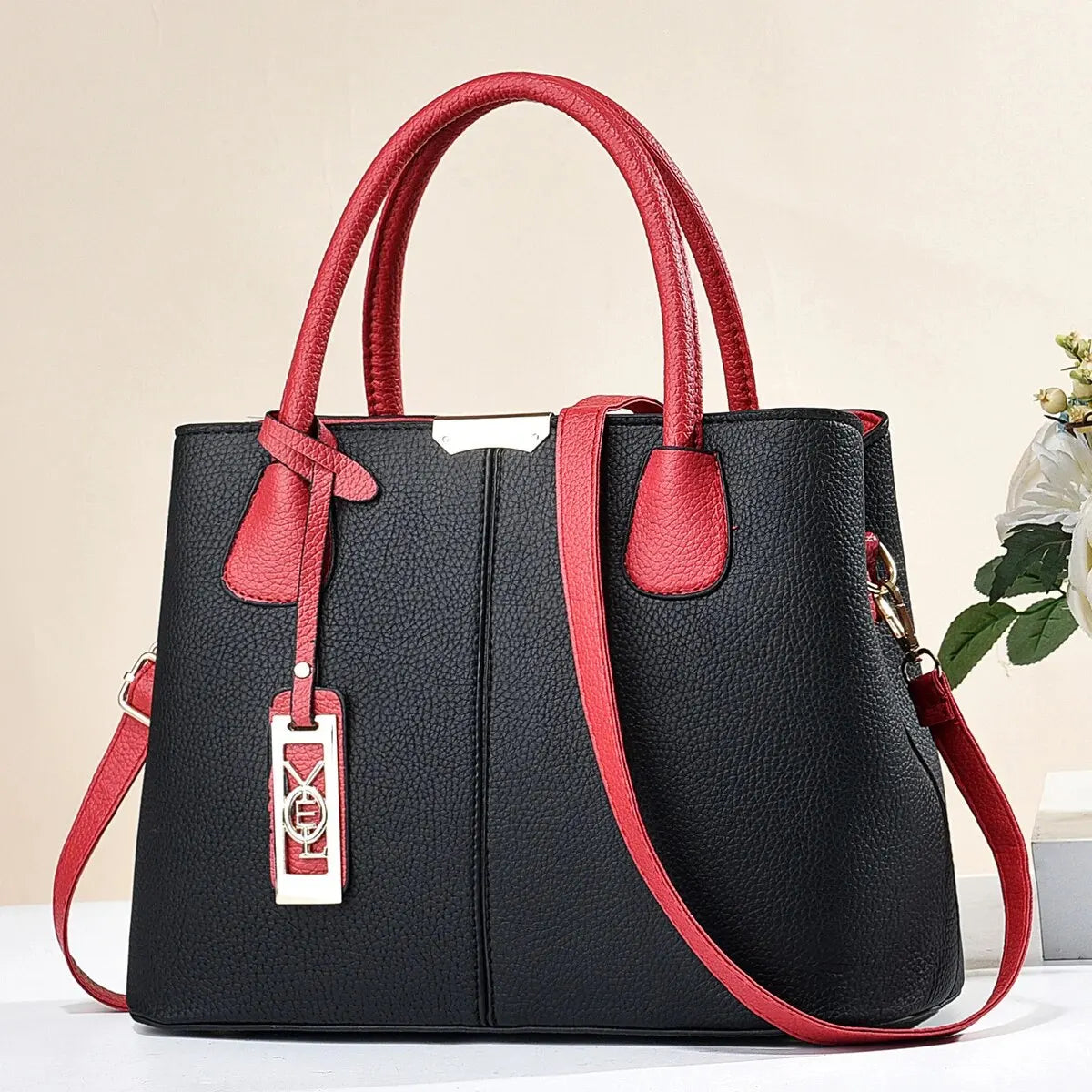 Leather Handbag for Women with Zipper Closure - Lylamor.com