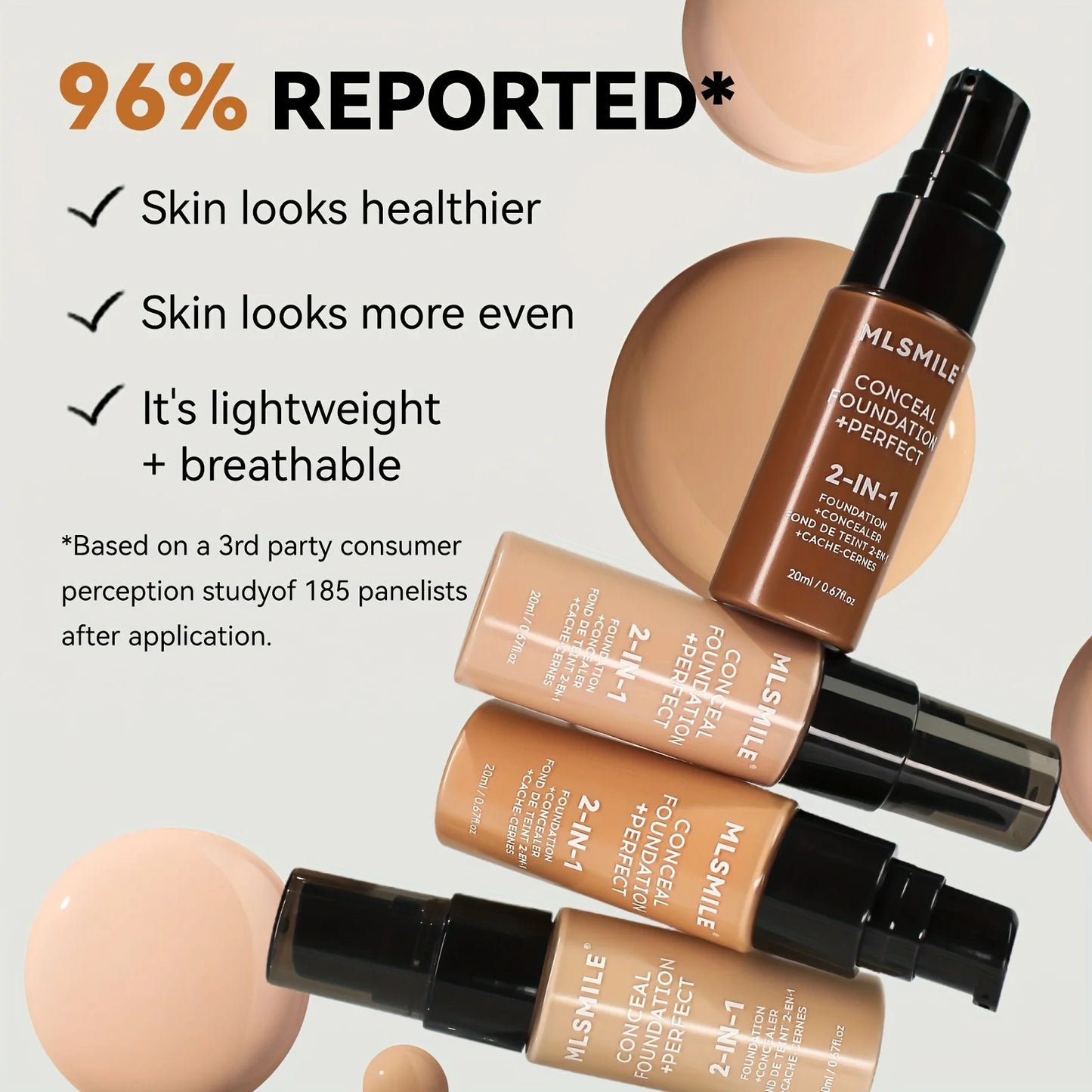 2-in-1 Oil Control Liquid Foundation & Concealer – Full Coverage, Waterproof & Hydrating - Lylamor.com