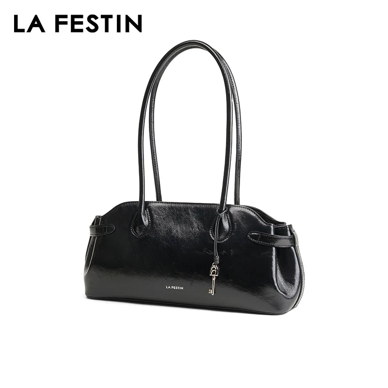 LA FESTIN Original Leather Bowling Shoulder Bag – Women’s Fashion Baguette Tote - Lylamor.com
