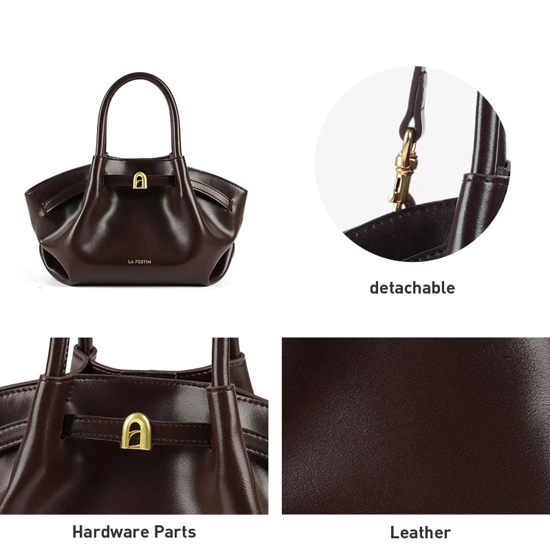 LA FESTIN Suede Leather Bucket Bag – Small Shoulder & Crossbody Tote - Lylamor.com