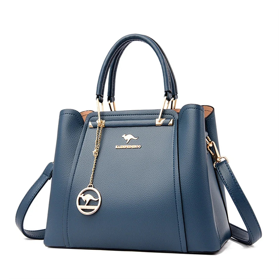 2025 Luxury 3-Layer Designer Handbag - Large Capacity Leather Shoulder & Crossbody Tote