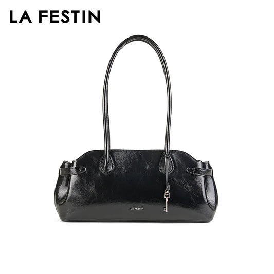 LA FESTIN Original Leather Bowling Shoulder Bag – Women’s Fashion Baguette Tote - Lylamor.com
