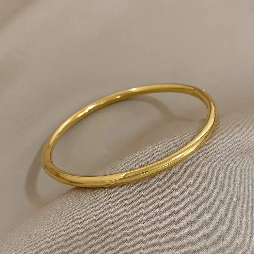 Titanium Steel Zircon Bracelet - Gold Plated Women's Everyday Jewelry