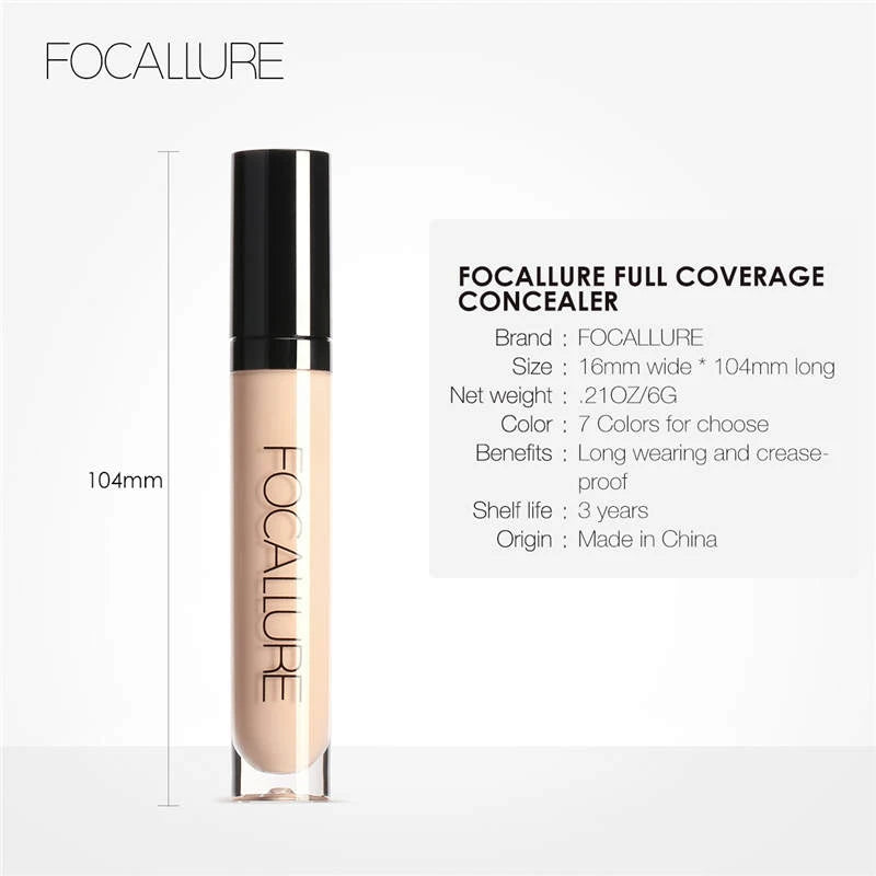 FOCALLURE Full Coverage Face Concealer – Waterproof Oil-Control Moisturizing Liquid Foundation Makeup for Women - Lylamor.com