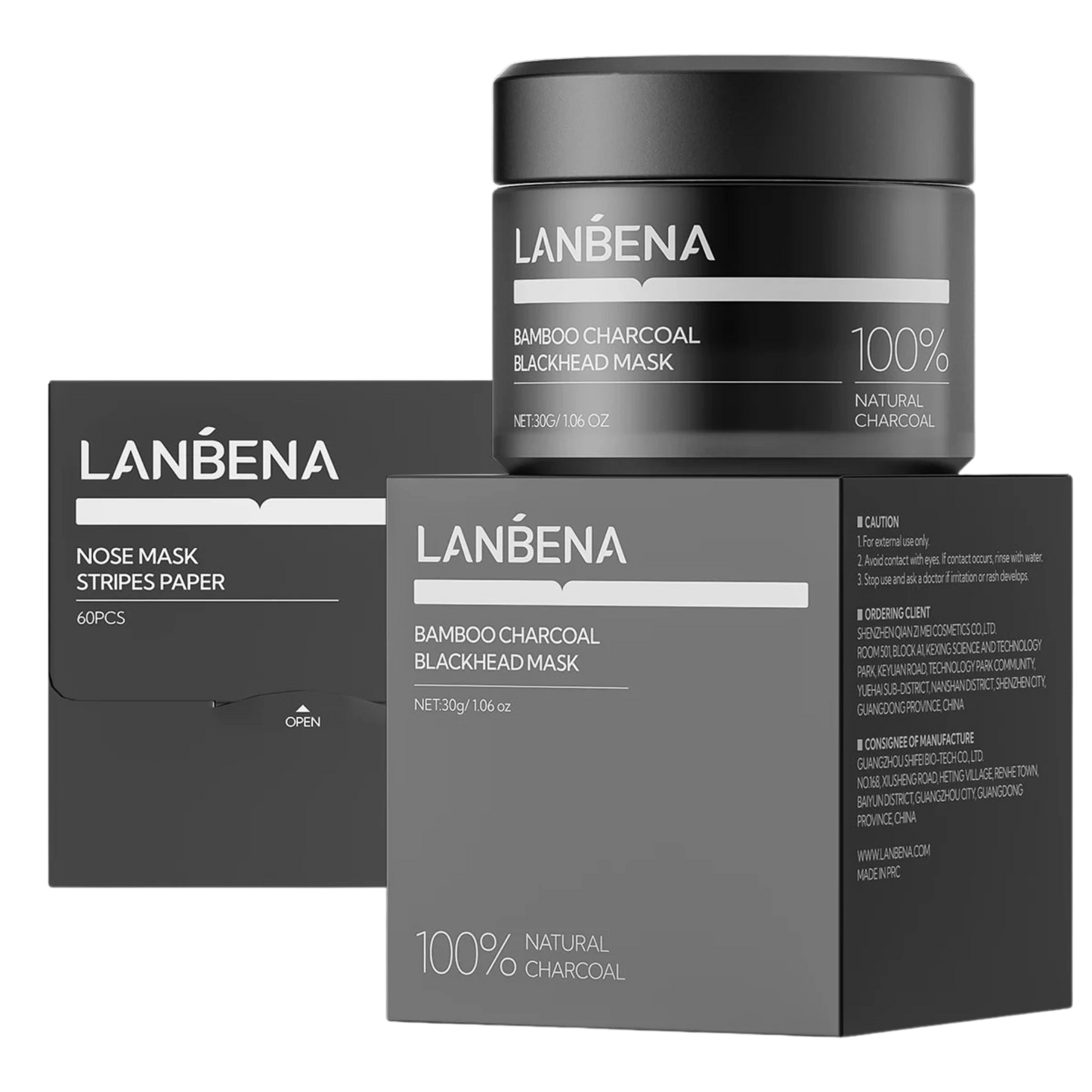 LANBENA Charcoal Blackhead Remover Nose Strips – Deep Cleansing Pore Care 30g - Lylamor.com