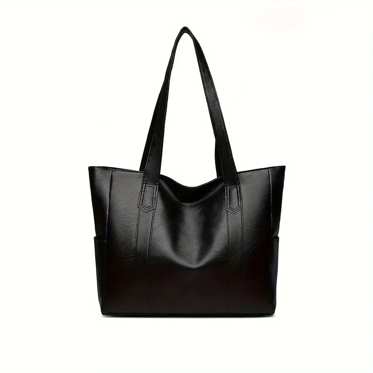 Vintage Large Capacity Tote Bag – Retro Vegan Leather Shoulder Bag for Women's Commute