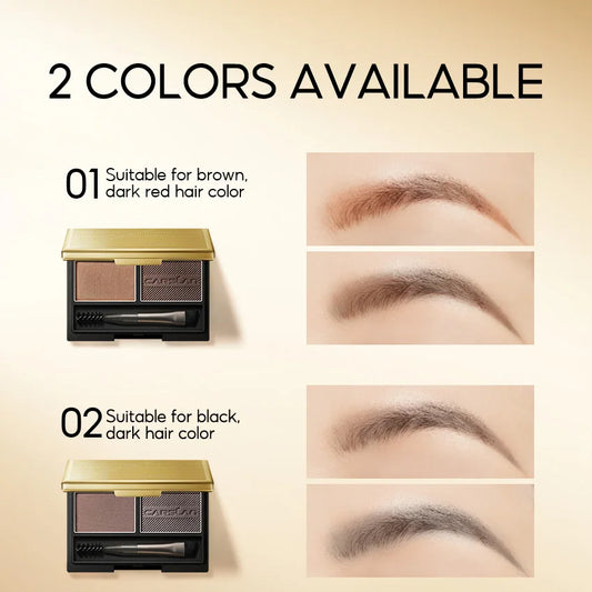CARSLAN 2 Colors Eyebrow Powder Palette with Brush & Mirror – Waterproof, Long-Lasting Brow Makeup - Lylamor.com