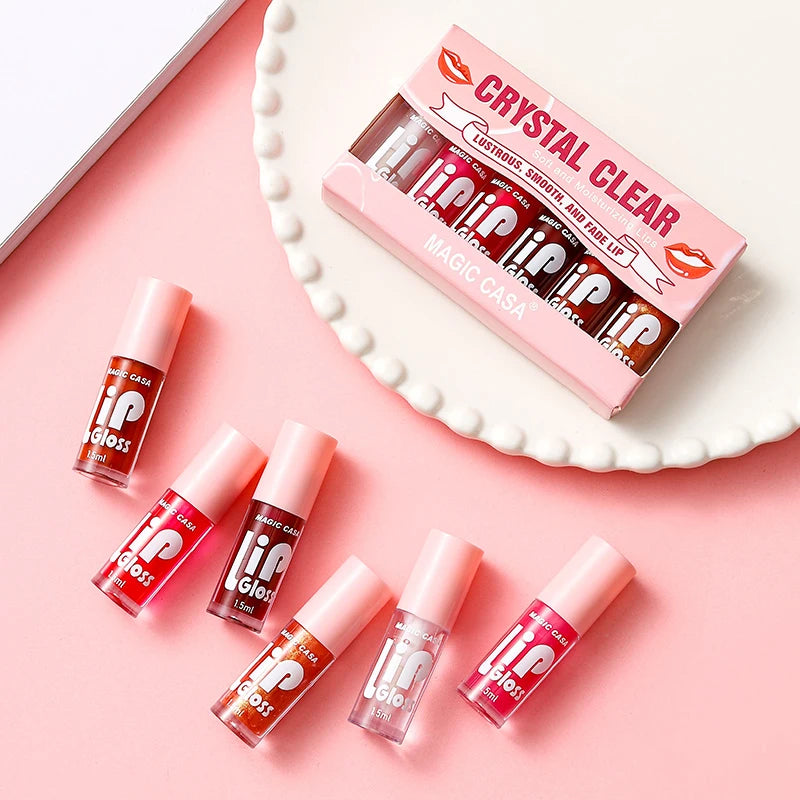 MAGIC CASA 6-Piece Jelly Lip Oil Set – Plumping & Hydrating Gloss