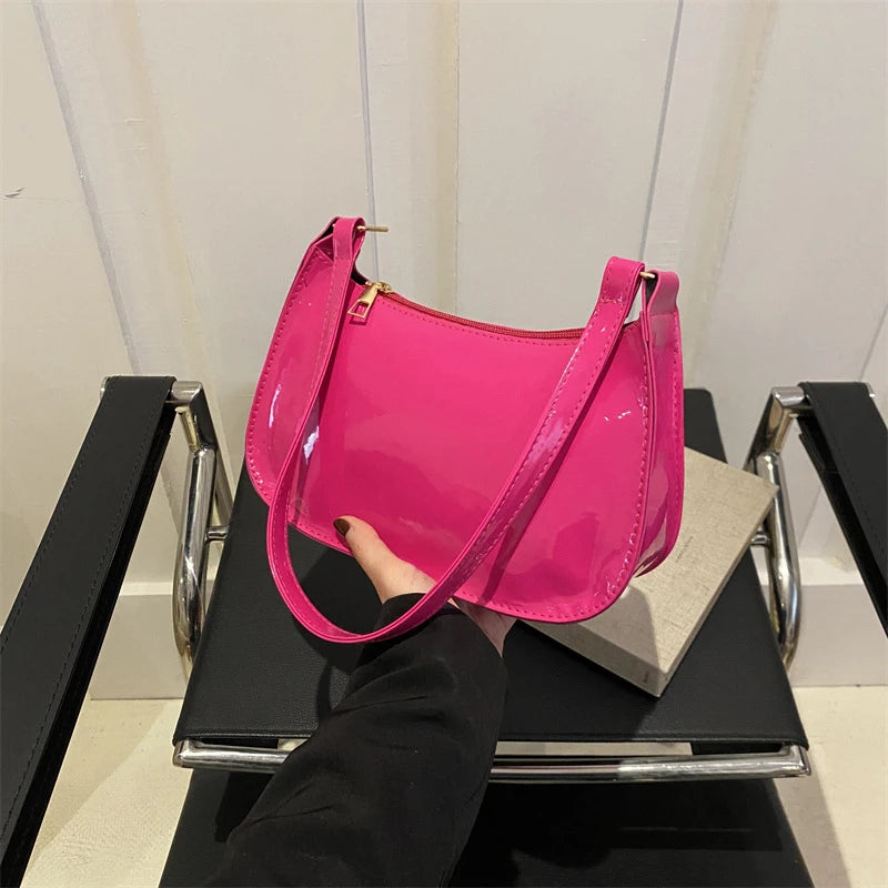 Retro Solid Color PU Leather Shoulder Bag - Fashion Hobo Handbag for Women