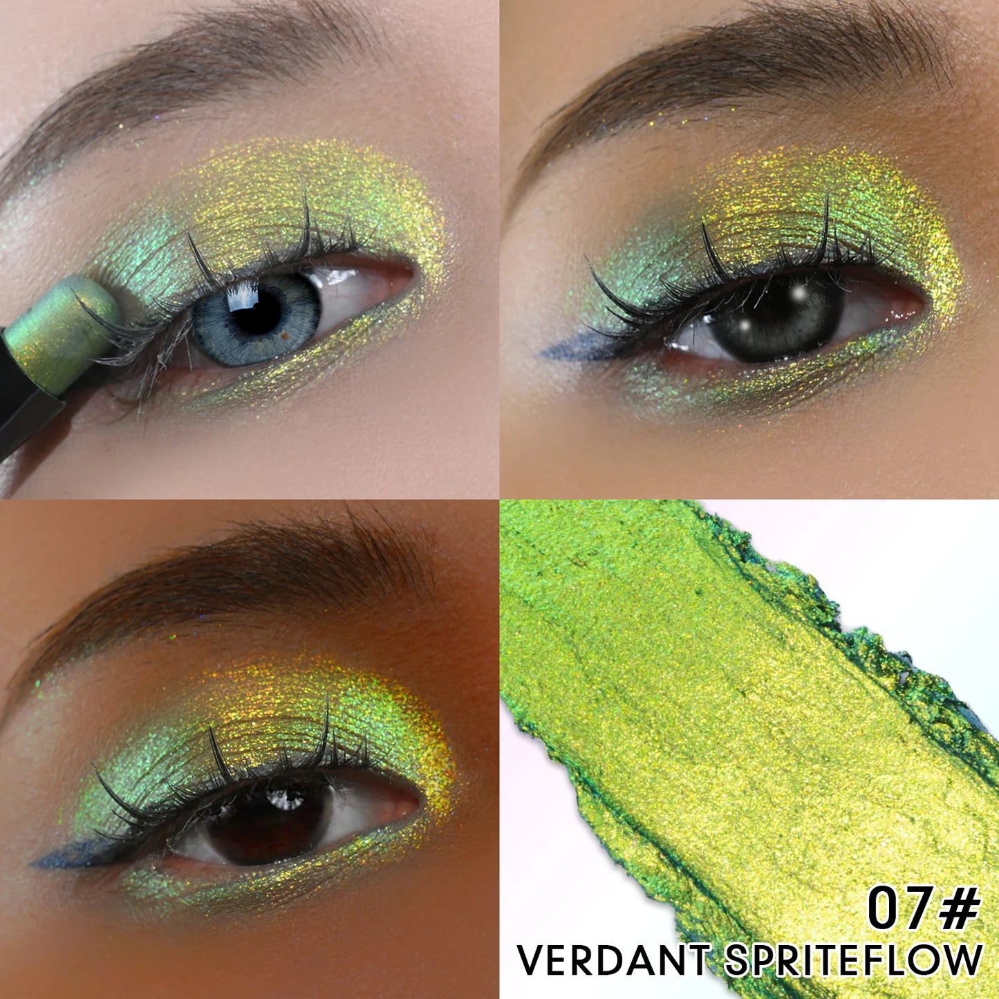 Multichrome Eyeshadow Pen | Double-Head Glitter Stick, Waterproof & Shimmer Finish