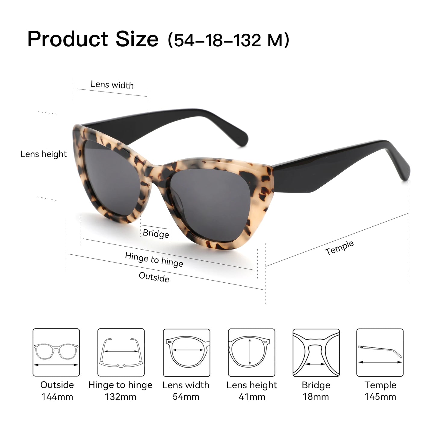 ZENOTTIC Women’s Square Polarized Sunglasses – Thick Frame UV400 Fashion Eyewear