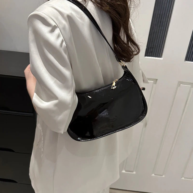 Retro Solid Color PU Leather Shoulder Bag - Fashion Hobo Handbag for Women