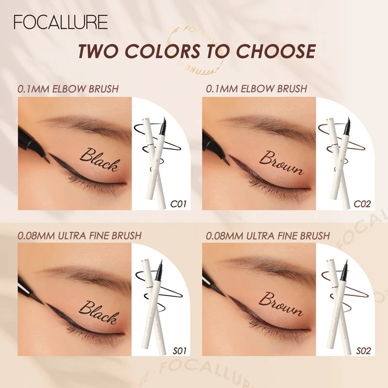 FOCALLURE Liquid Eyeliner Pen – Waterproof Gel Pencil, Long Lasting Quick-Dry Eye Makeup for Women - Lylamor.com