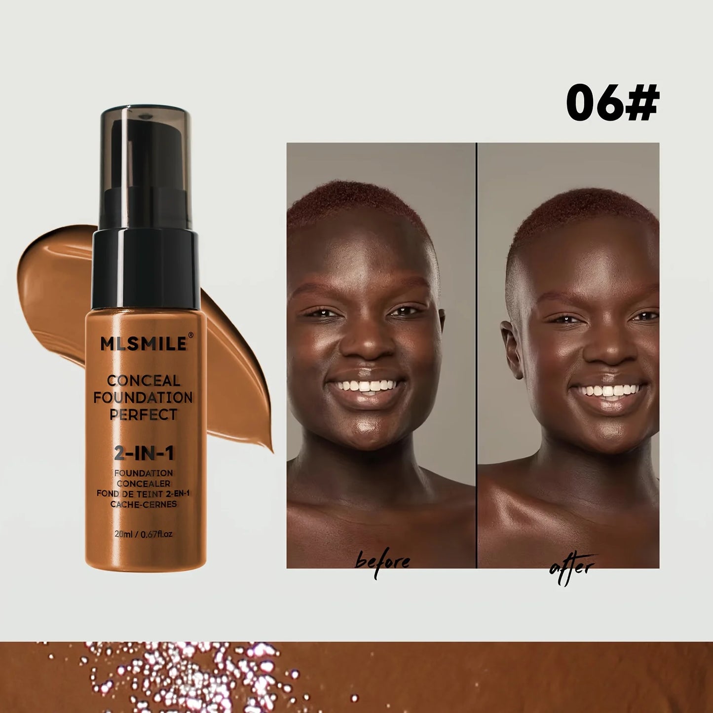 2-in-1 Oil Control Liquid Foundation & Concealer – Full Coverage, Waterproof & Hydrating - Lylamor.com