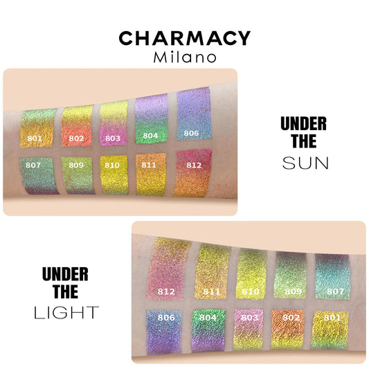 CHARMACY Glitter Liquid Eyeshadow – 40 Duochrome Colors, Long-lasting Shimmer & Metallic Finish - Lylamor.com
