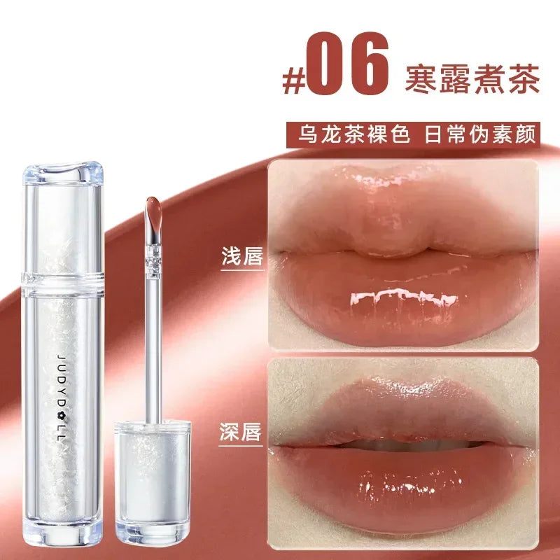 Judydoll Ice Iron Lip Glaze Shine Non-Stick Watery Lip Gloss - Lylamor.com