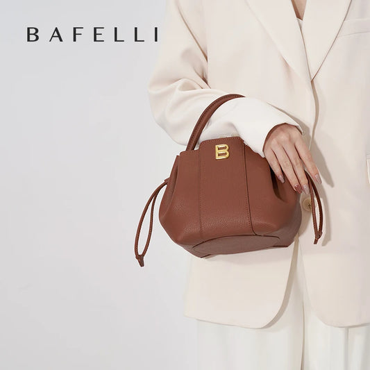 BAFELLI Soft Split Fashion Leather Bag with Hasp Closure – Versatile Casual Shoulder Purse - Lylamor.com
