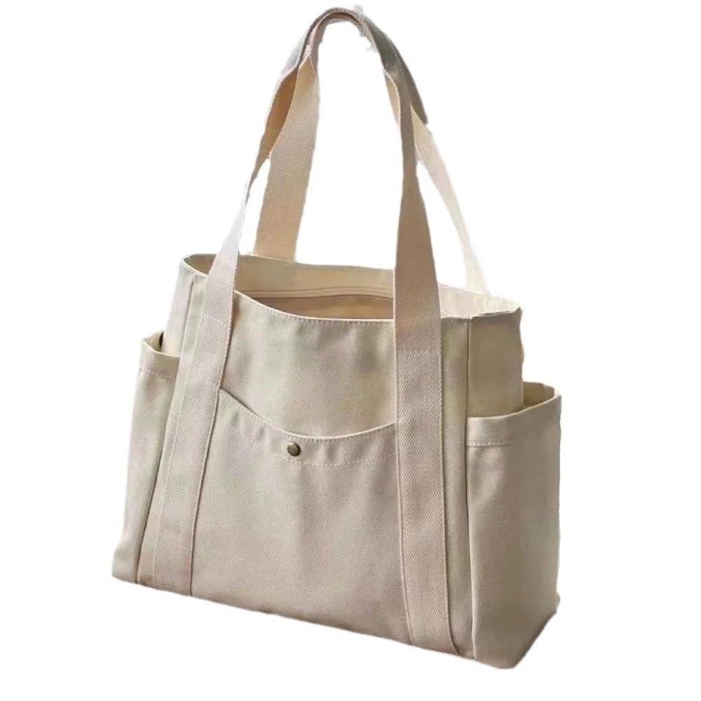 Sac fourre-tout en toile surdimensionné – Grand et élégant, idéal pour le travail, l'école et les courses