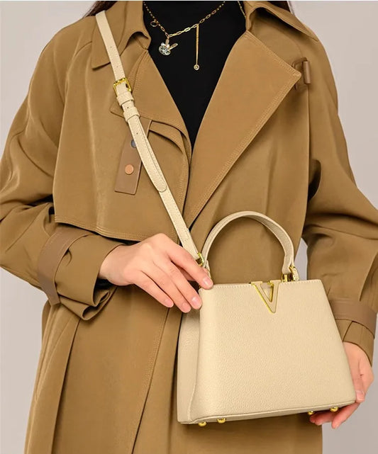 Women’s PU Leather Tote with Breathable Bamboo Fiber Lining – Casual Crossbody & Commuter Bag - Lylamor.com