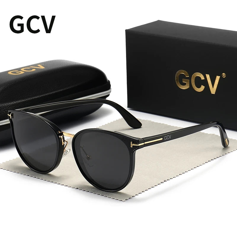 GCV Polarized Lady Sunglasses Cat Eye Fashion Sun Glasses Luxury Woman Female Brand Ultralight Frame Tourism Party Leisu