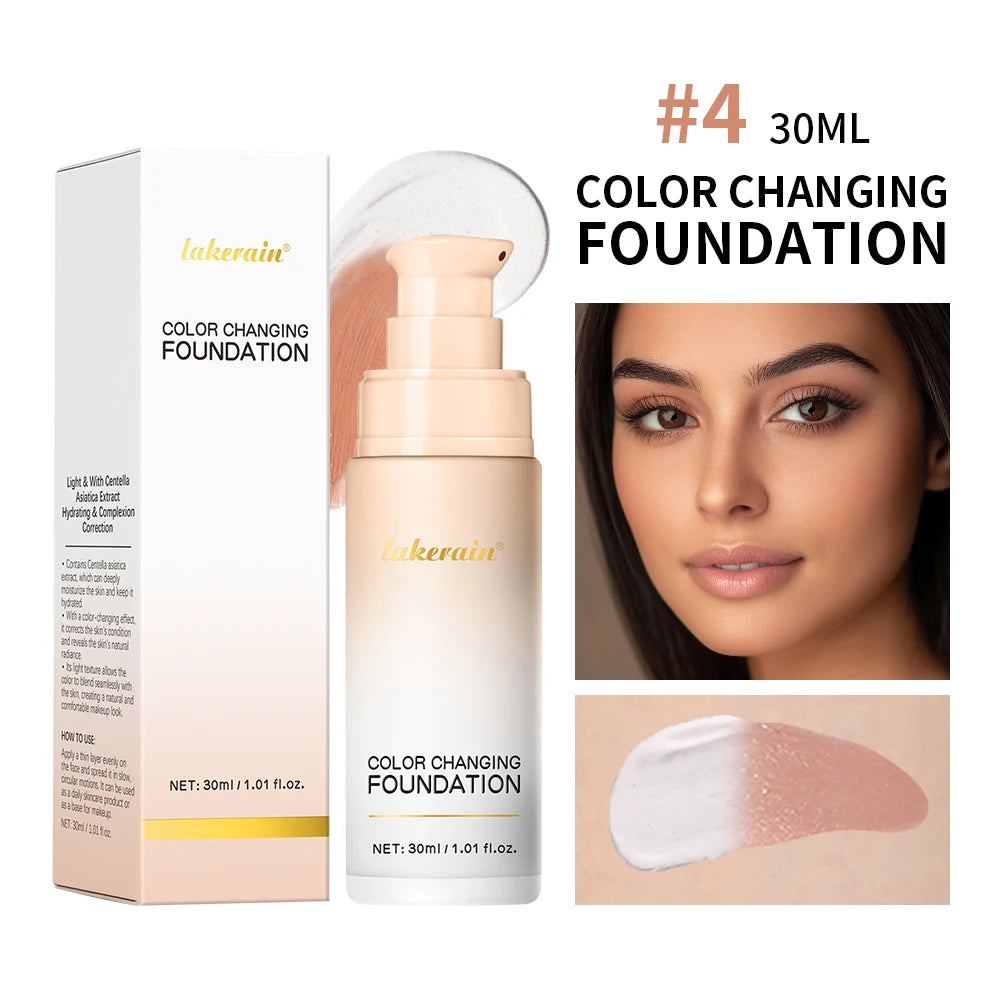 Color Changing Foundation 4 In 1 Moisturizer Longwearing Waterproof Concealer Even Skin Toning Sunscreen Spf 30 Whitening Makeup - Lylamor.com