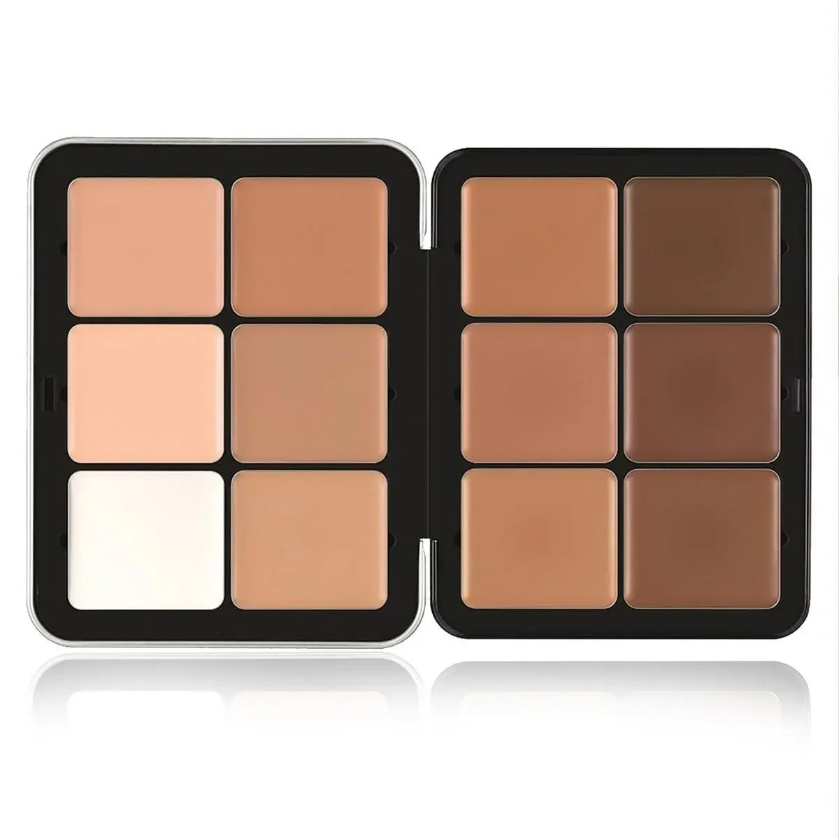 12 Colors Concealer Multi-Purpose Makeup Brightening Not Stuck Powder Contour and Highlighter Palette Bronzer Cream Palette