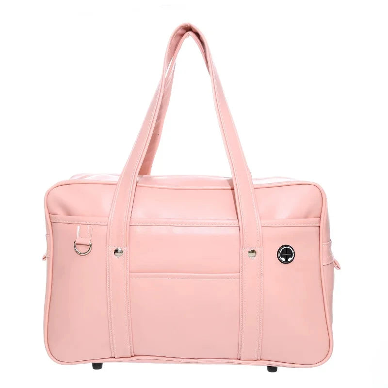 Japanese PU Leather School Bag - Waterproof Large Capacity Backpack & Handbag