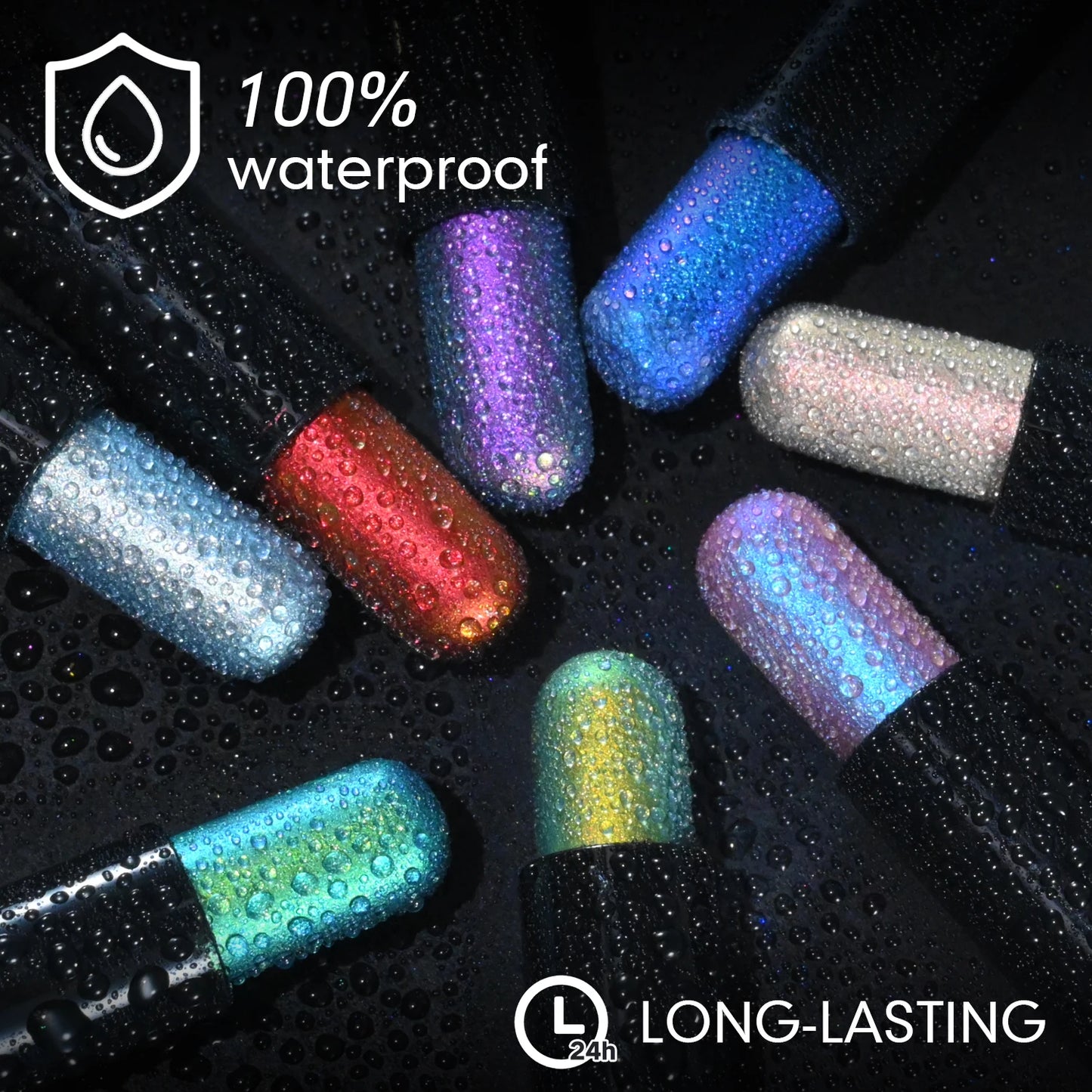 Multichrome Eyeshadow Pen | Double-Head Glitter Stick, Waterproof & Shimmer Finish