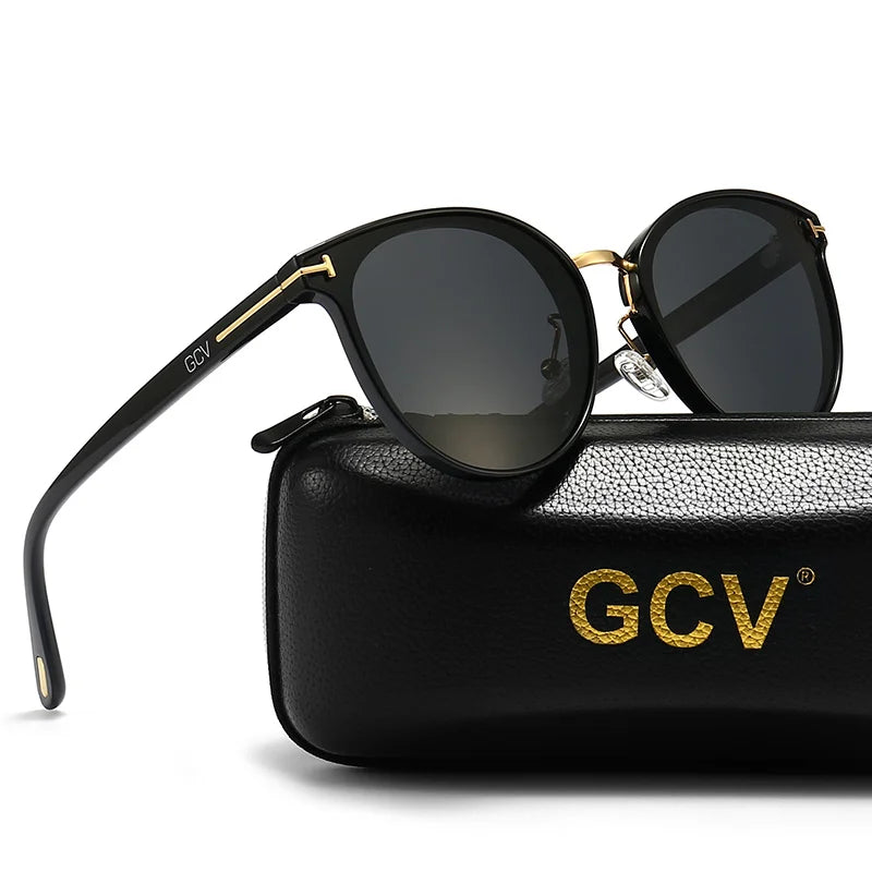 GCV Polarized Lady Sunglasses Cat Eye Fashion Sun Glasses Luxury Woman Female Brand Ultralight Frame Tourism Party Leisu