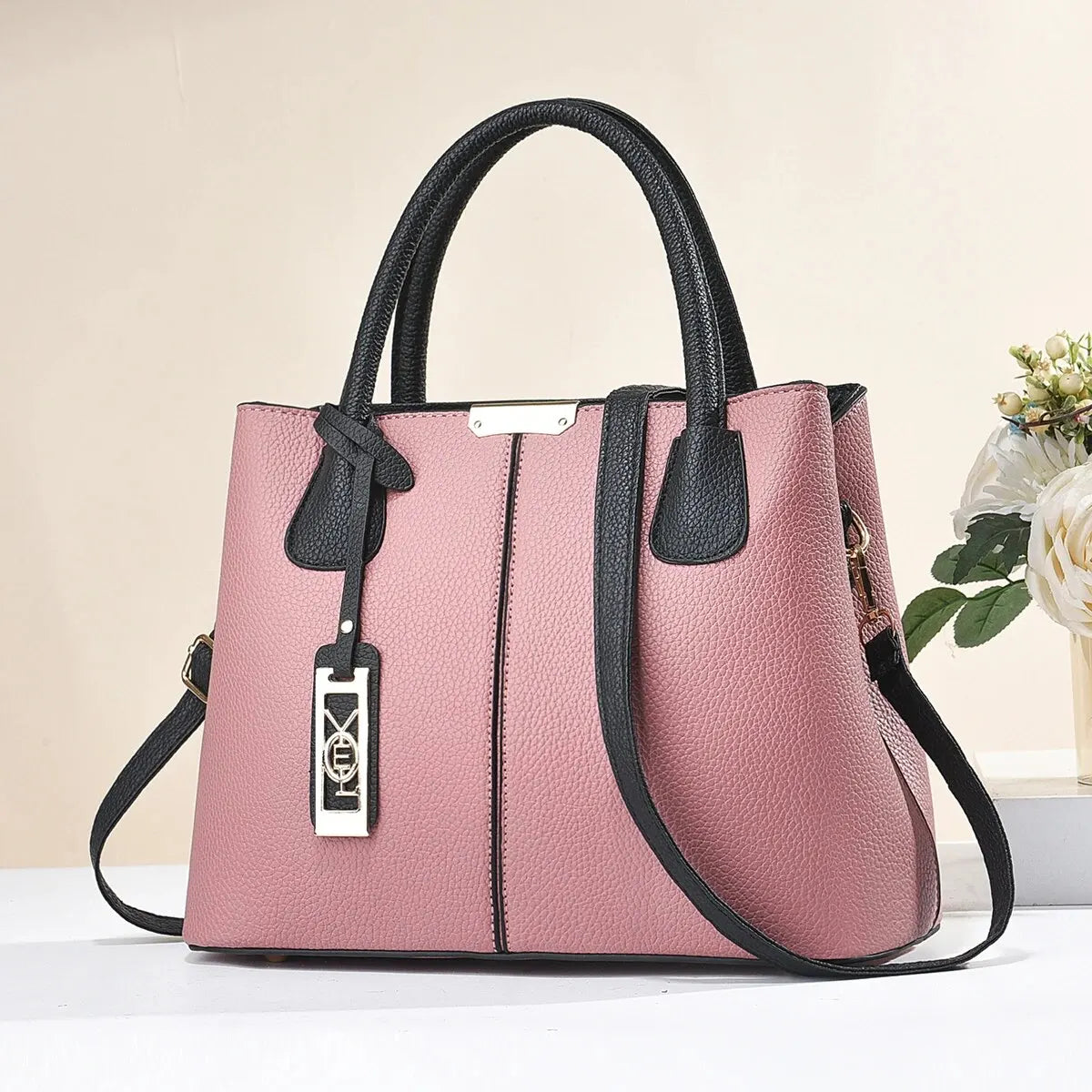 Leather Handbag for Women with Zipper Closure - Lylamor.com