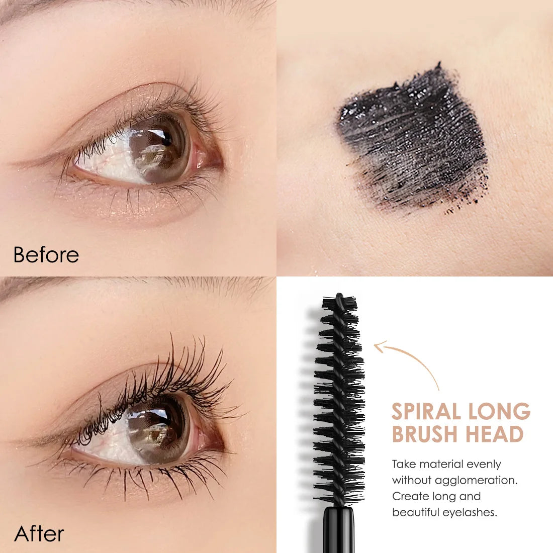 CARSLAN 3D Mascara – Curling, Lengthening & Volumizing Waterproof Long-Wear Makeup - Lylamor.com
