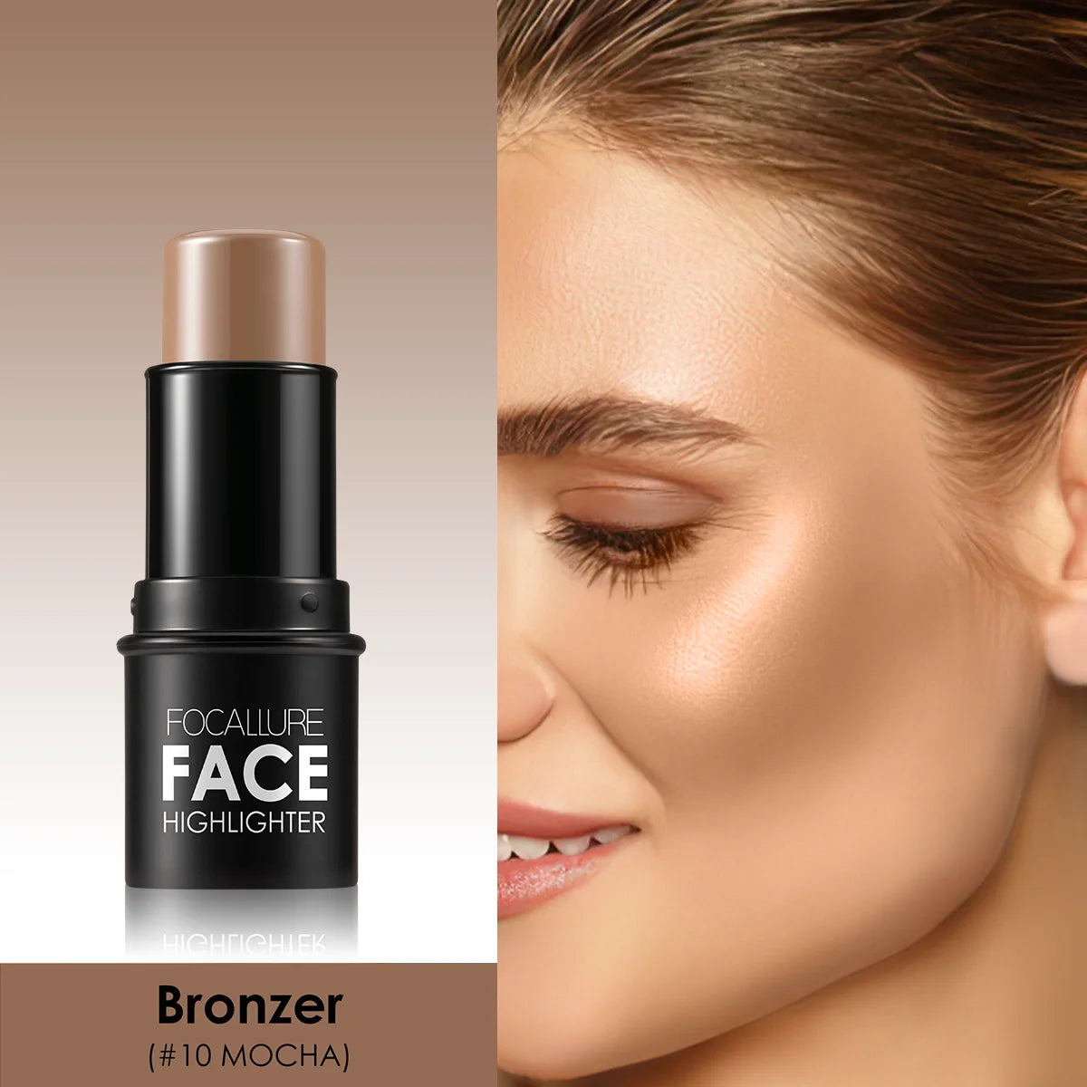 FOCALLURE Bronzer & Highlighter Stick – Waterproof Contour Corrector Illuminator Cream for Face & Body Makeup - Lylamor.com