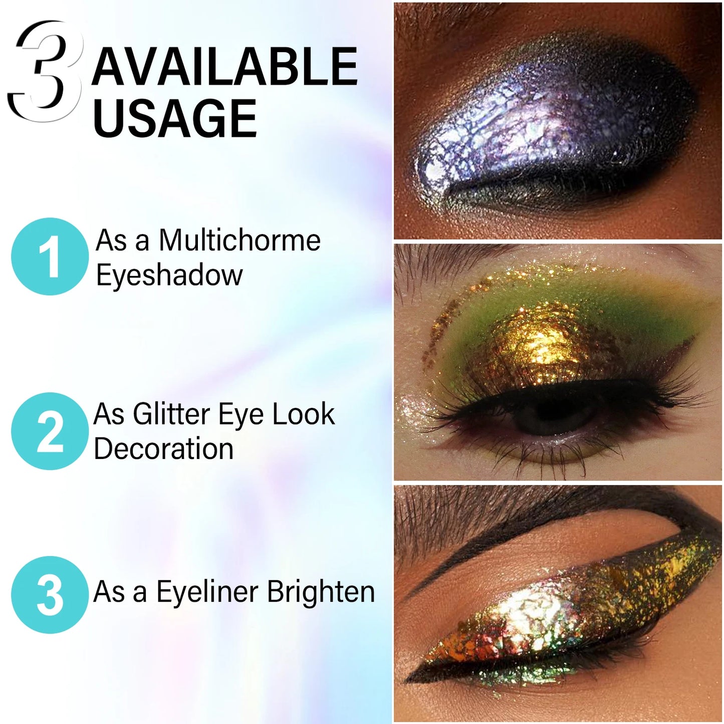CHARMACY Multichrome Gel Liquid Glitter Eyeshadow – Long Lasting, Waterproof, High Pigment Shimmer Eye Makeup - Lylamor.com