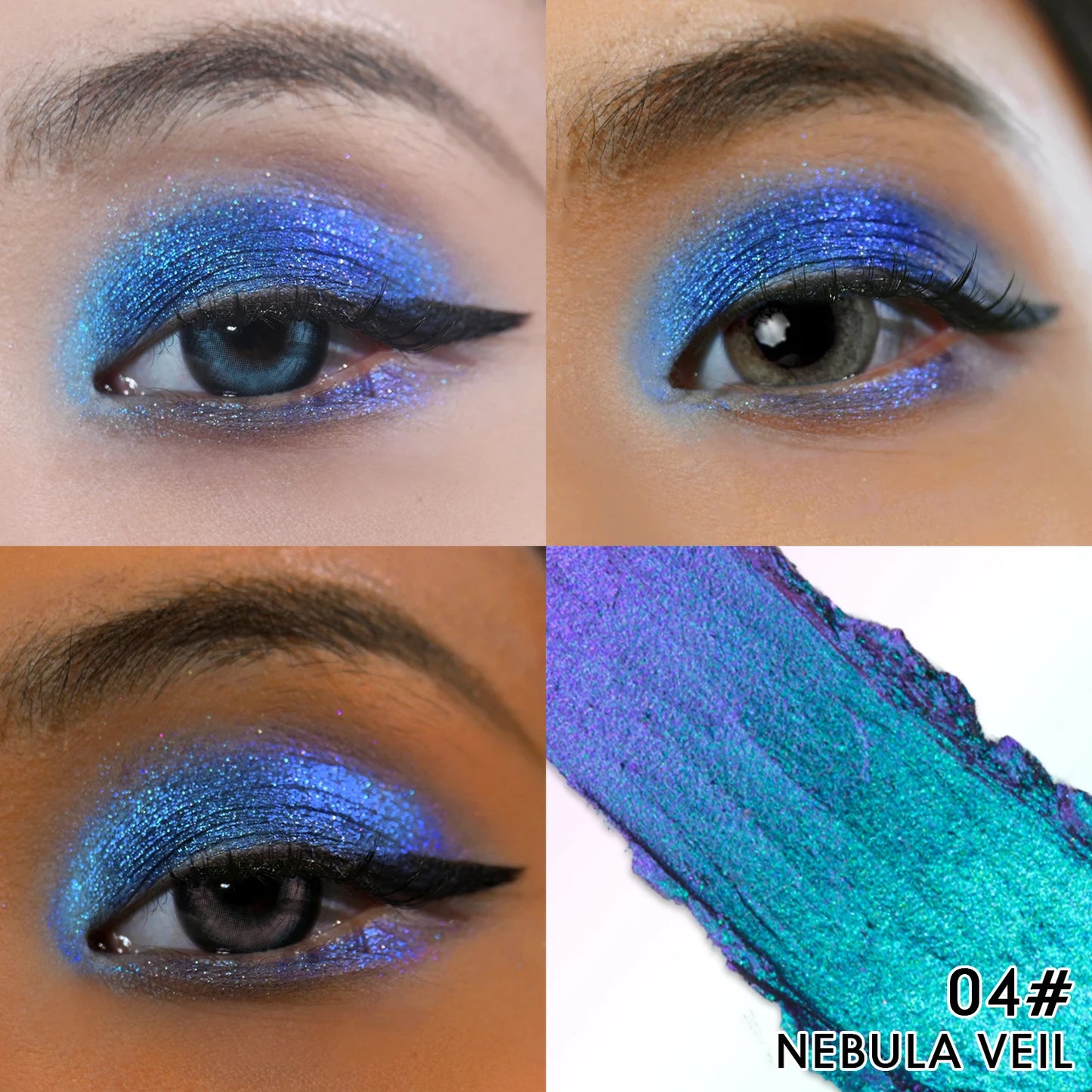 Multichrome Eyeshadow Pen | Double-Head Glitter Stick, Waterproof & Shimmer Finish