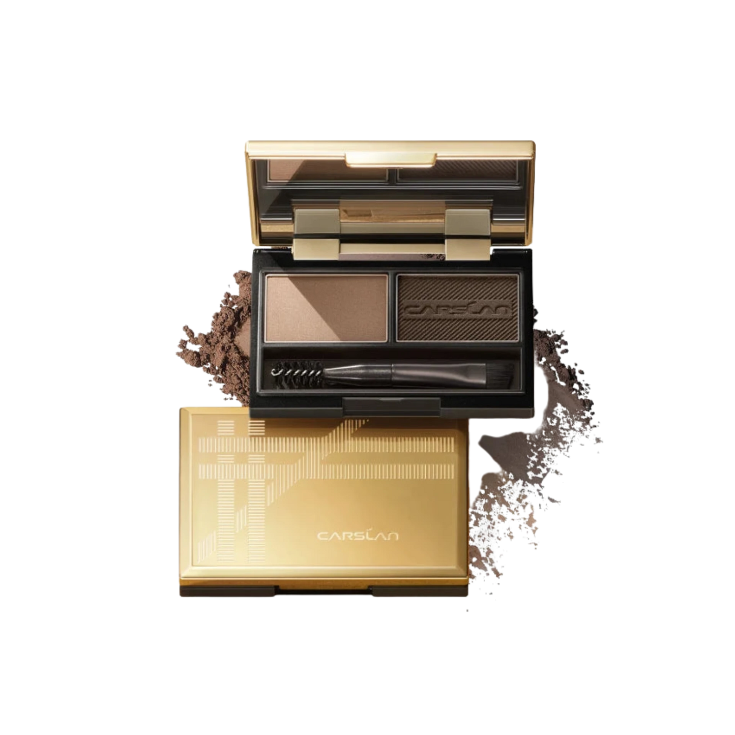 CARSLAN 2 Colors Eyebrow Powder Palette with Brush & Mirror – Waterproof, Long-Lasting Brow Makeup - Lylamor.com