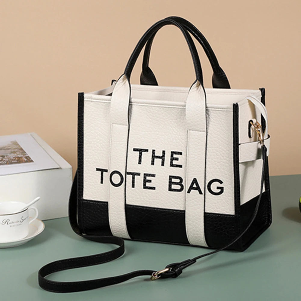 PU Leather Messenger Bag Fashion Letter Underarm Bag Casual Large Capacity Adjustable Strap Simple Portable for Weekend Vacation - Lylamor.com