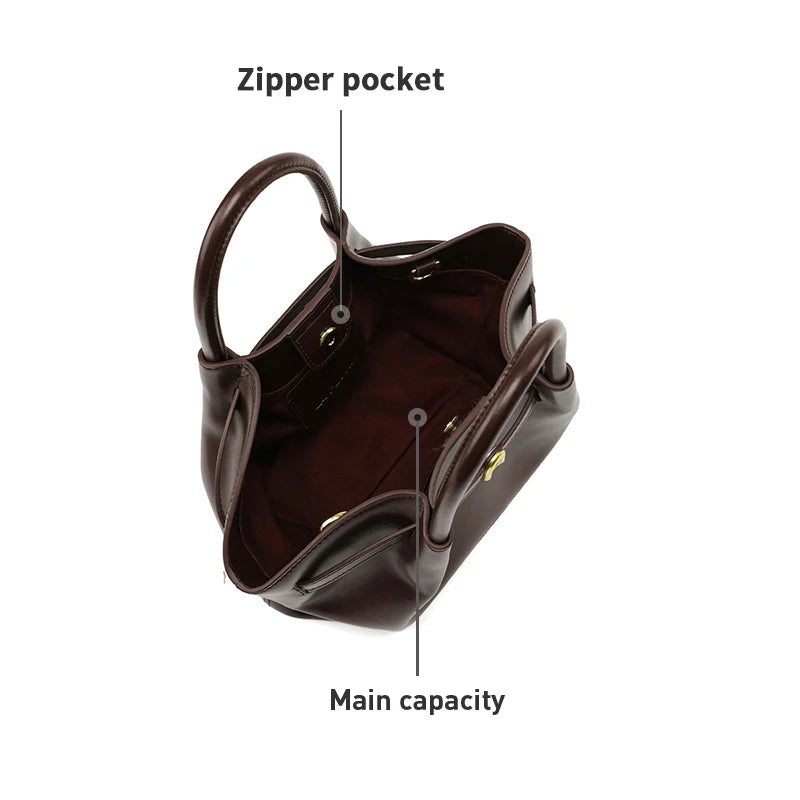 LA FESTIN Suede Leather Bucket Bag – Small Shoulder & Crossbody Tote - Lylamor.com