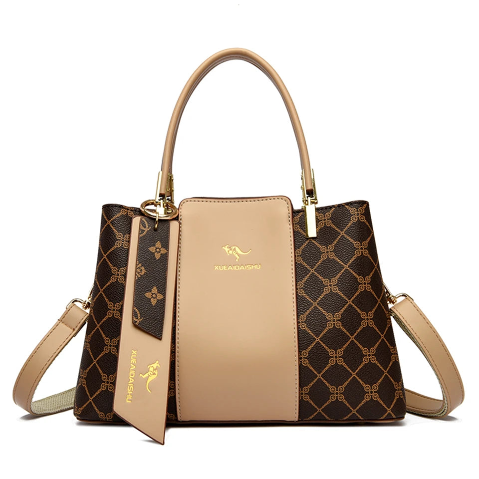 AMYMANG Soft Leather Large Capacity Shoulder and Crossbody Casual Tote Bag - Lylamor.com