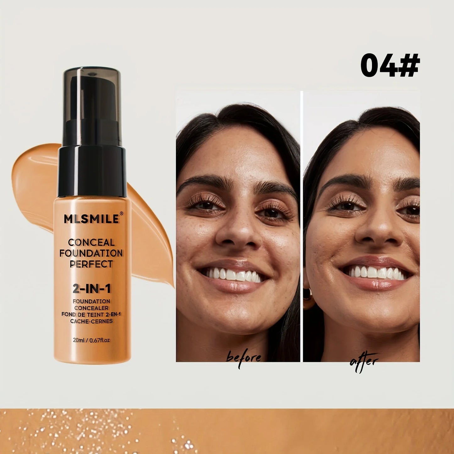 2-in-1 Oil Control Liquid Foundation & Concealer – Full Coverage, Waterproof & Hydrating - Lylamor.com