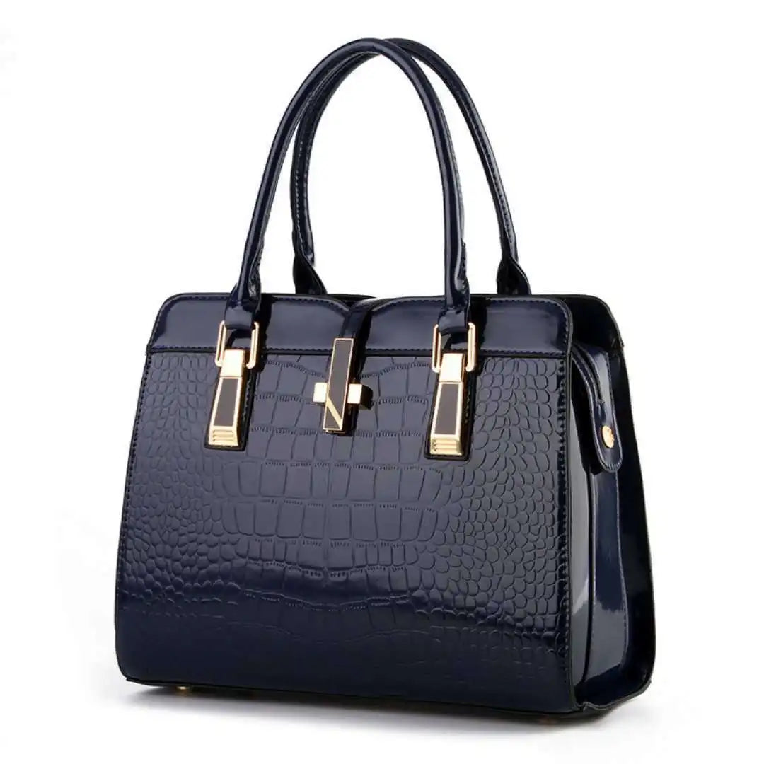 Luxury Crocodile-Pattern Tote Bag - Large Capacity Designer Shoulder & Crossbody Handbag
