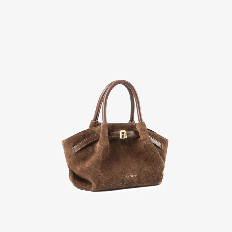 LA FESTIN Suede Leather Bucket Bag – Small Shoulder & Crossbody Tote - Lylamor.com