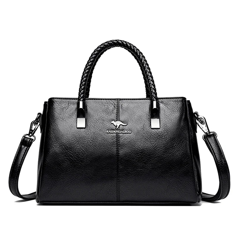 Luxury Women’s PU Leather Shoulder & Crossbody Tote Bag – Large Capacity Handbag with Zipper Closure - Lylamor.com