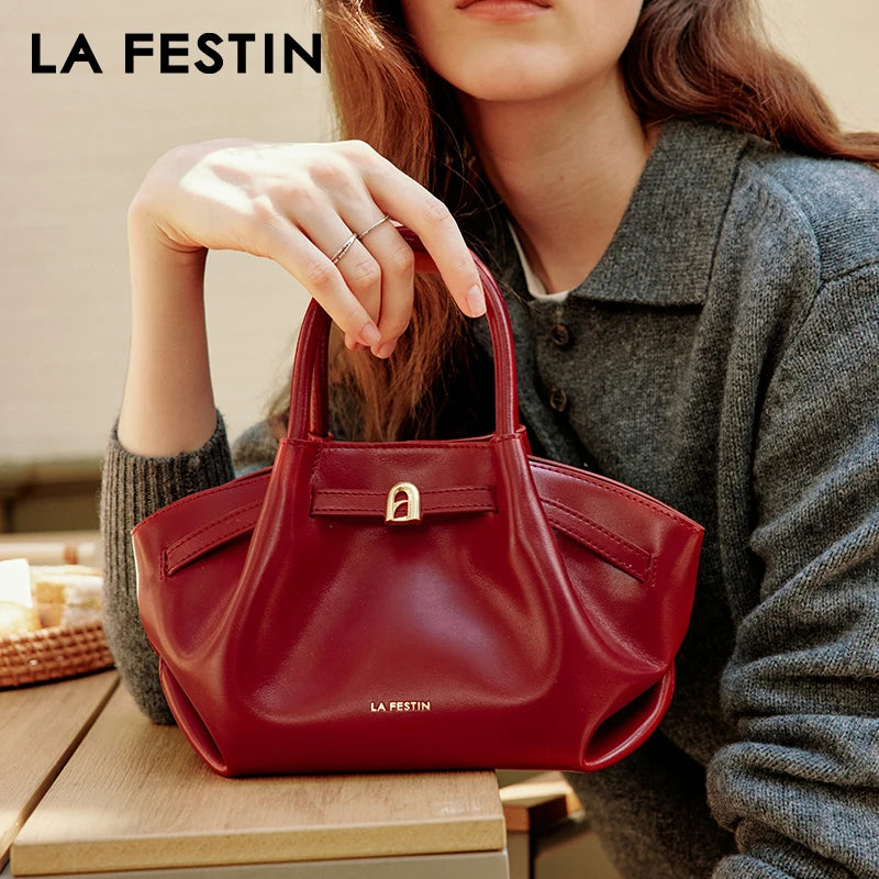 LA FESTIN Suede Leather Bucket Bag – Small Shoulder & Crossbody Tote - Lylamor.com