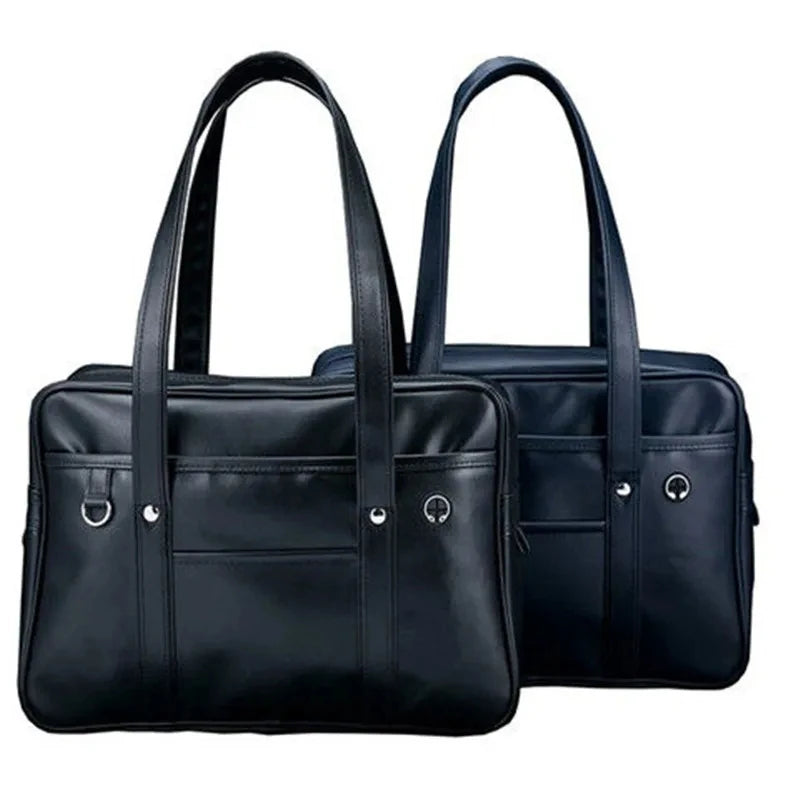 Japanese PU Leather School Bag - Waterproof Large Capacity Backpack & Handbag