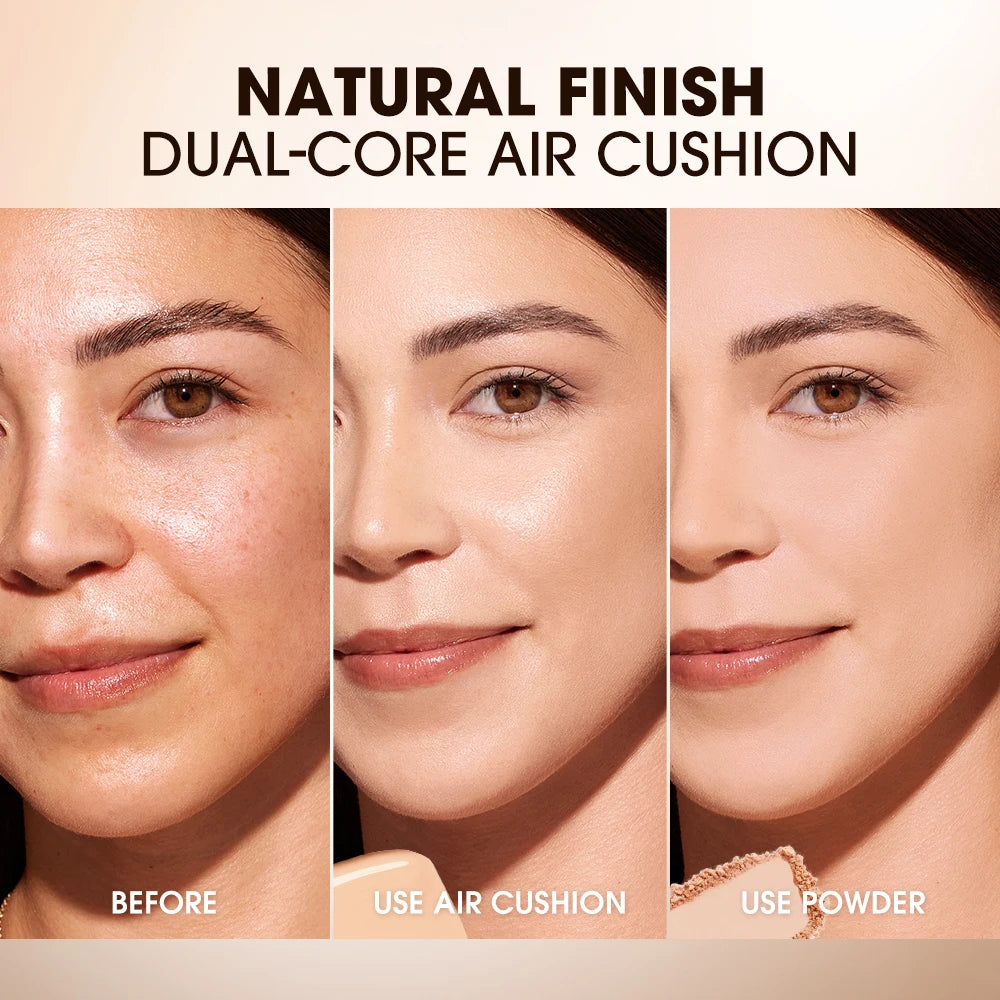 Air Cushion BB Cream & Face Powder 2-in-1 – High Coverage, Oil-Control & Concealer Compact