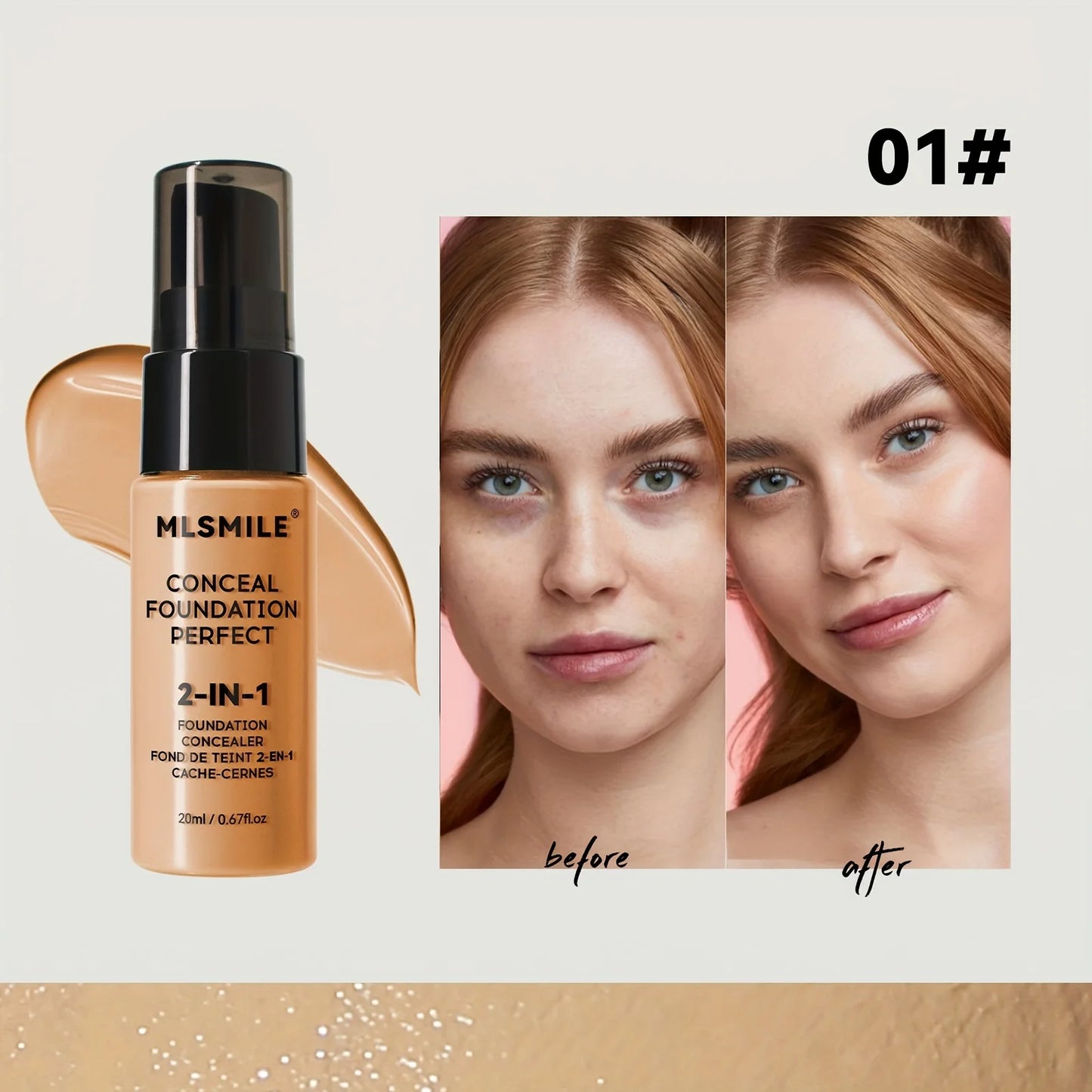 2-in-1 Oil Control Liquid Foundation & Concealer – Full Coverage, Waterproof & Hydrating - Lylamor.com