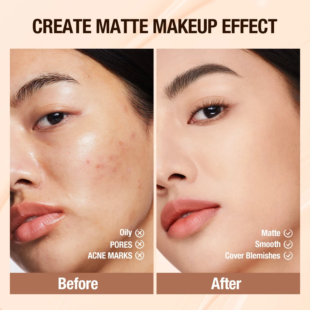Full Coverage Matte Foundation | Waterproof, Brightening & SPF30
