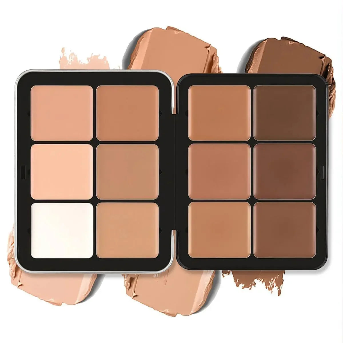 12 Colors Concealer Multi-Purpose Makeup Brightening Not Stuck Powder Contour and Highlighter Palette Bronzer Cream Palette