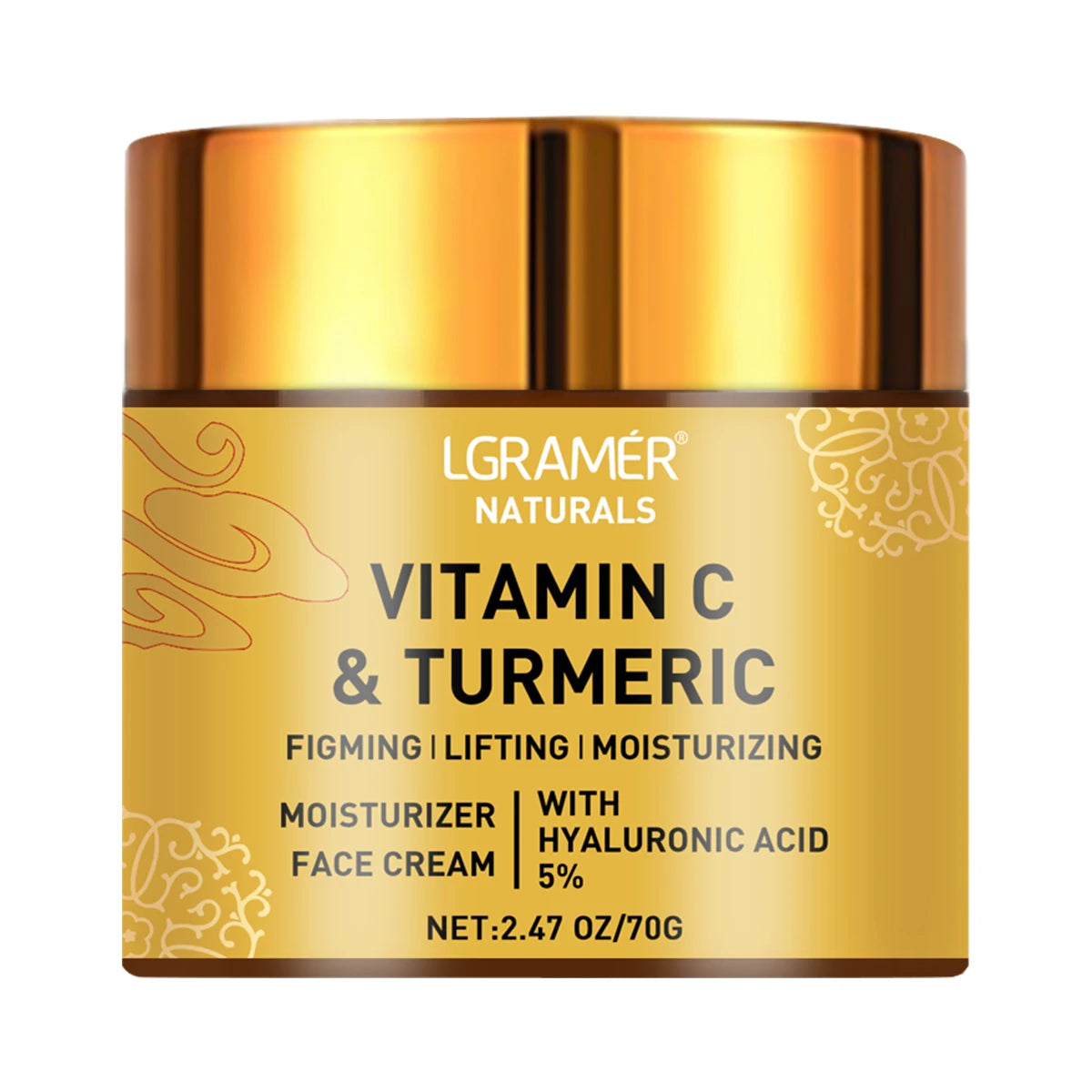 Turmeric & Vitamin C Face Cream – Retinol + Hyaluronic Acid Brightening Moisturizer